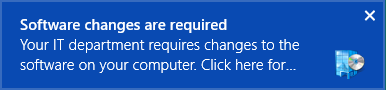 This alert pops-up in the upper right corner of the screen on Windows 8 family systems.