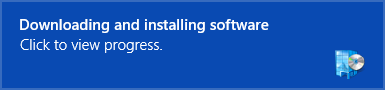 Software Center alert - the update process has started.