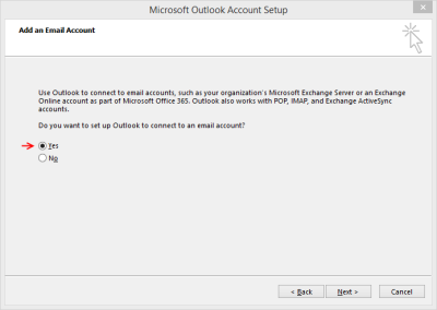 Outlook 2013 Setup - Connect to email?