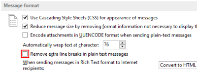 Outlook 2013 - Message format options